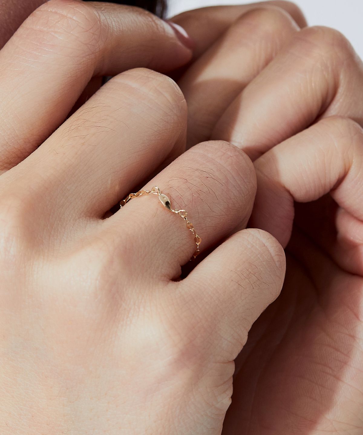 엘렌쥬얼리(HELENE JEWELRY) 14k 스몰 고래 리틀 아몬드 체인 금 반지