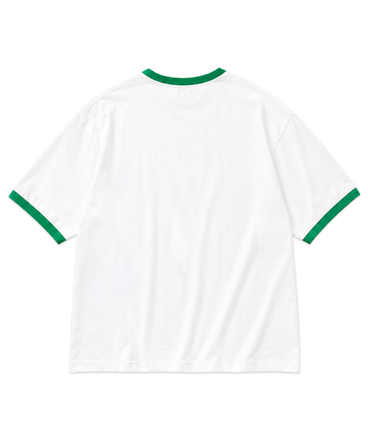 랜덤오프(RANDOMOFF) [Unisex] BASIC LINE RINGER T-SHIRT [WHITEGREEN]