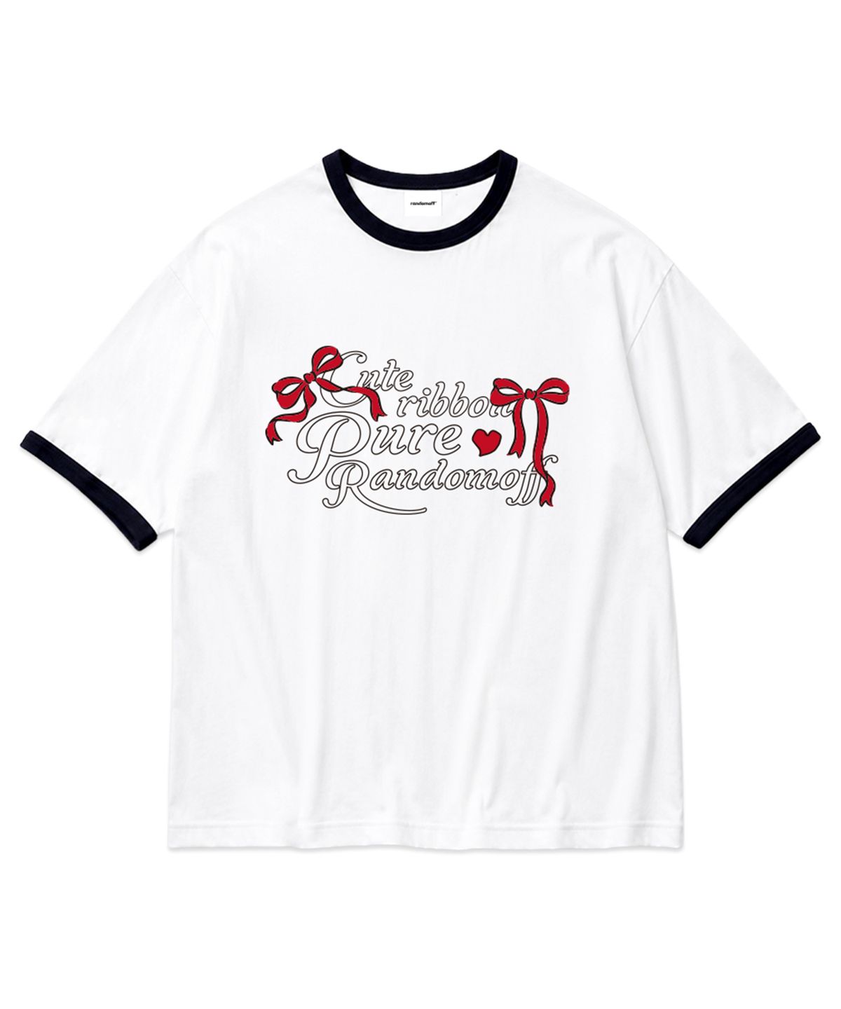 랜덤오프(RANDOMOFF) PURE RIBBON CALLI RINGER T-SHIRT (2color)