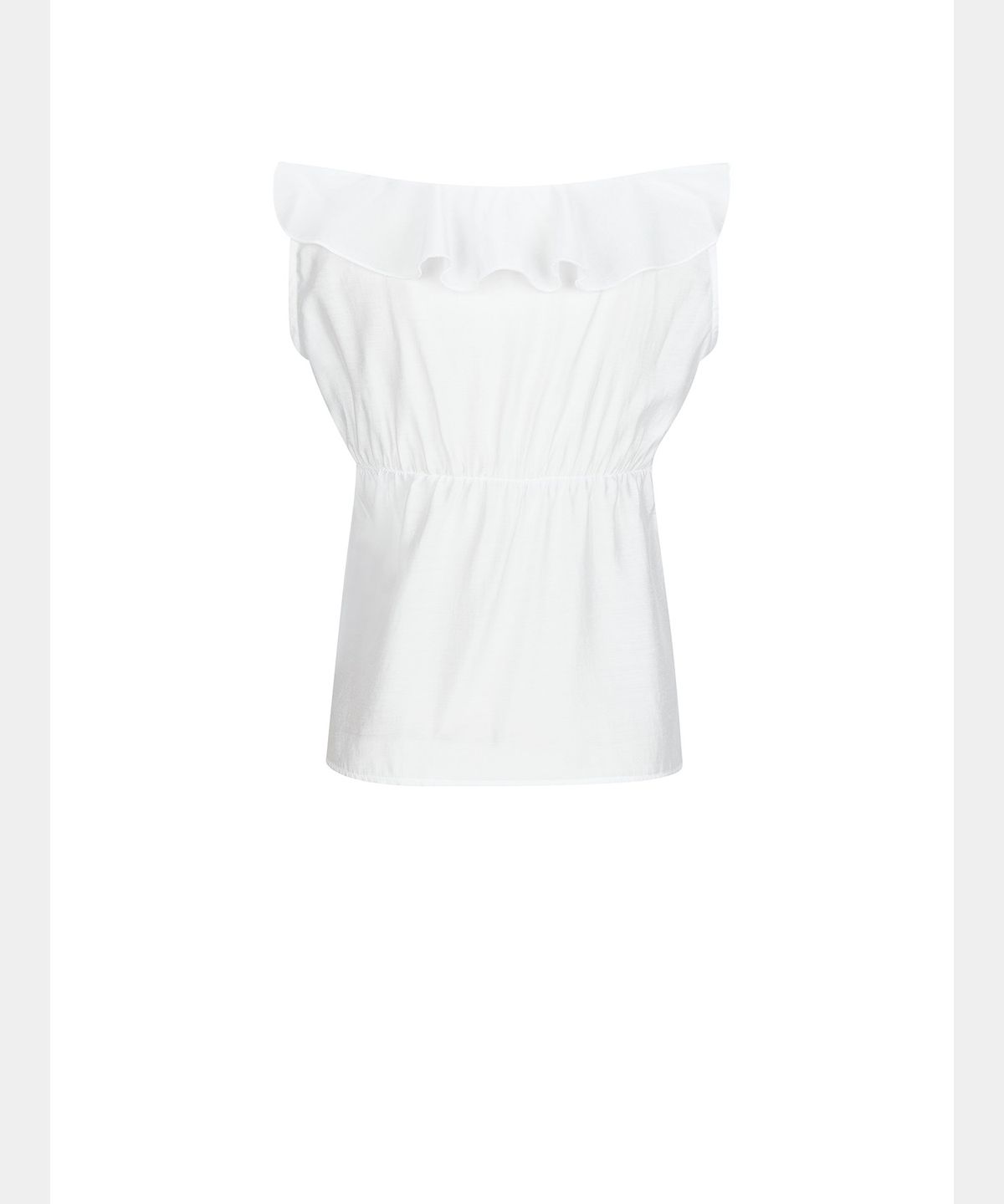 쇠아(SØAR) Corset Ruffle Wrap Blouse (WHITE)