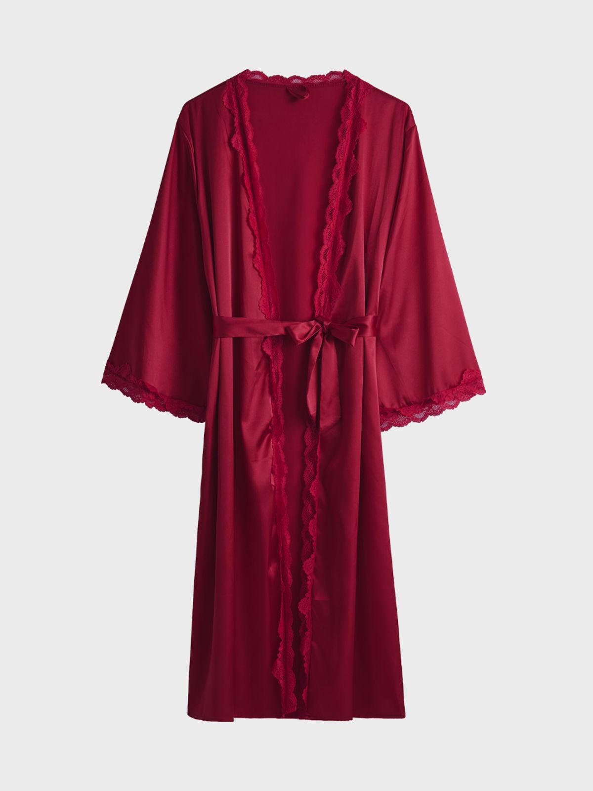 허그데이(HUGDAY) 바렛 레이스 새틴 롱 가운