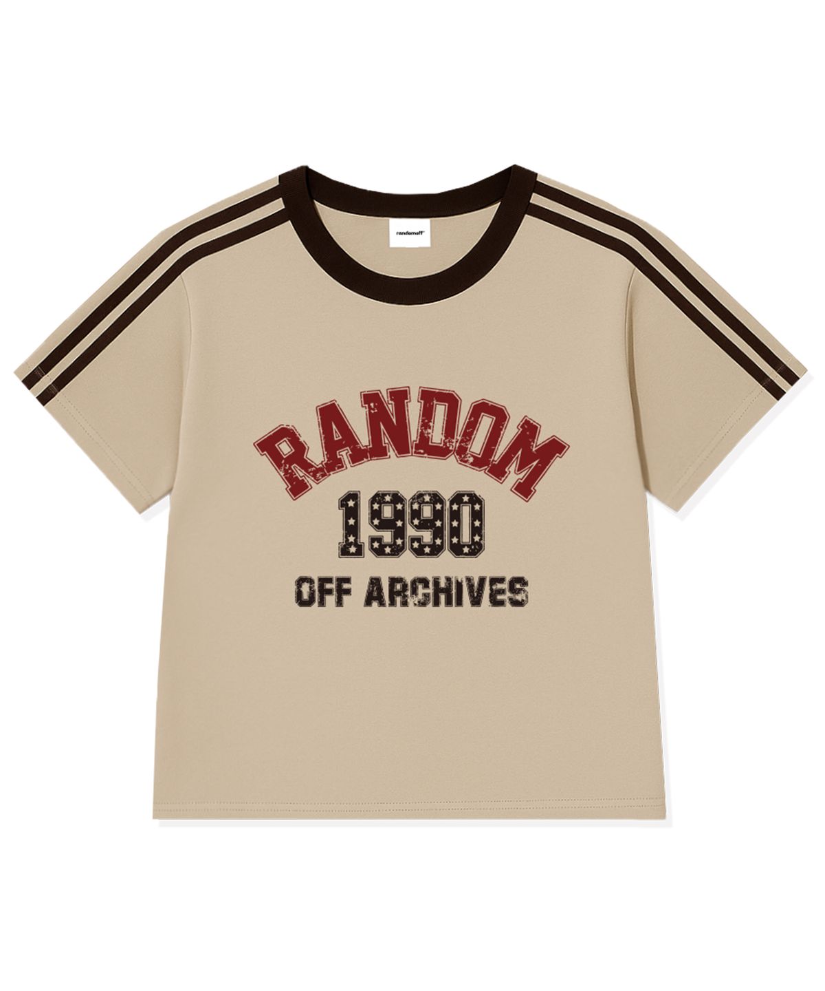 랜덤오프(RANDOMOFF) 1990 STARBURST TRACK CROP T-SHIRT (5color)