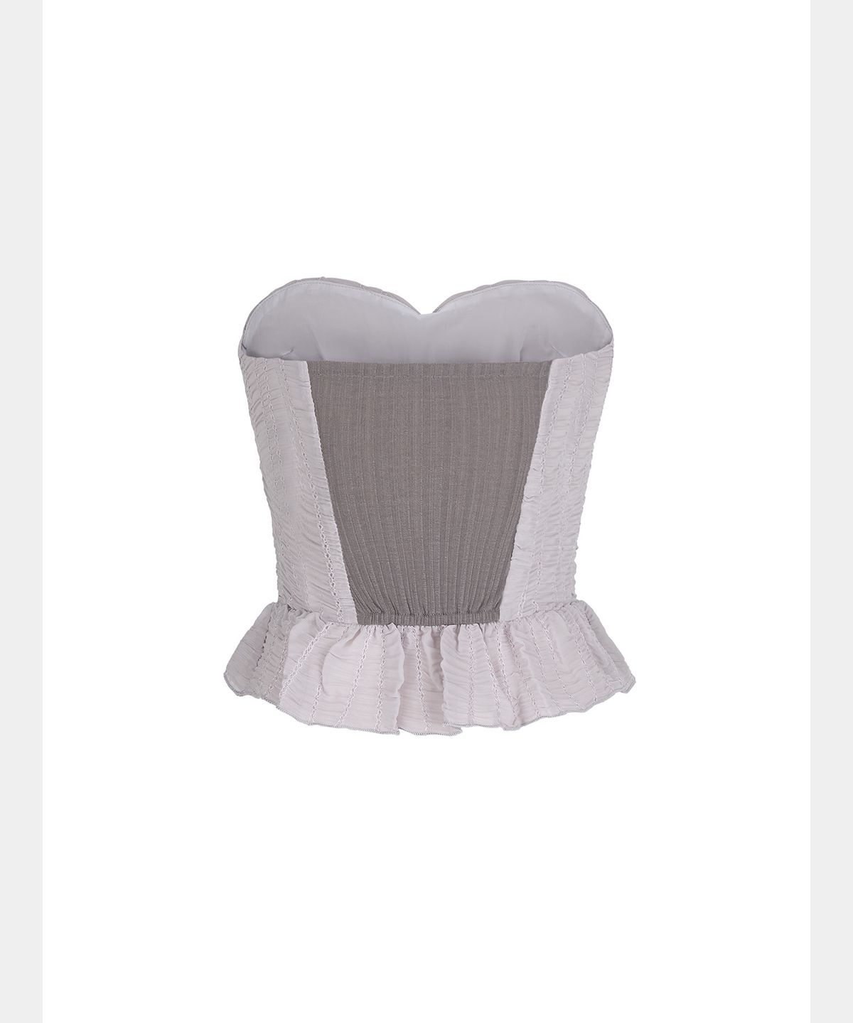 쇠아(SØAR) Shirring lace Tube Top (PURPLE GRAY)