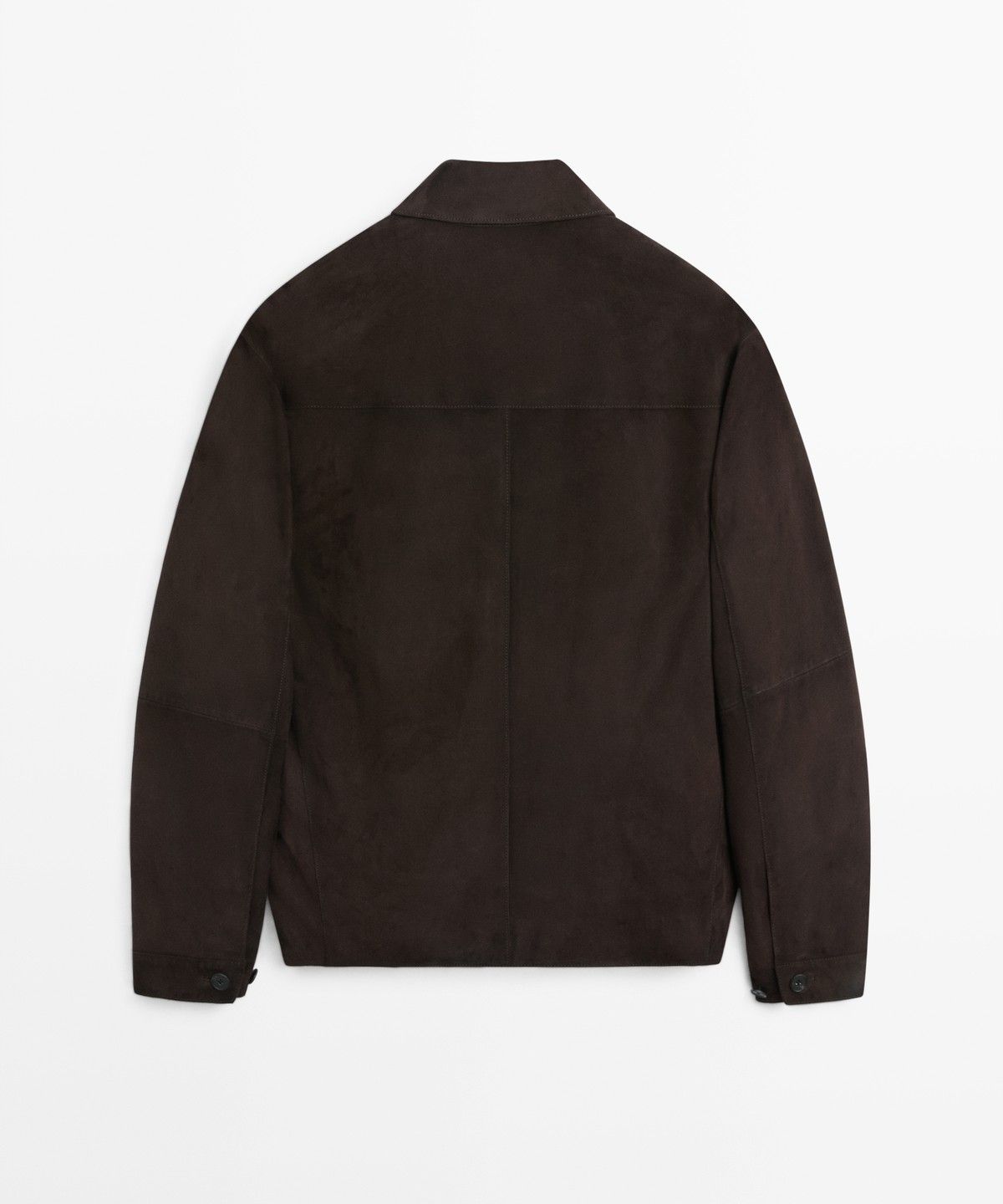 마시모두띠(MASSIMO DUTTI) 포켓 디테일 스웨이드 레더 오버셔츠