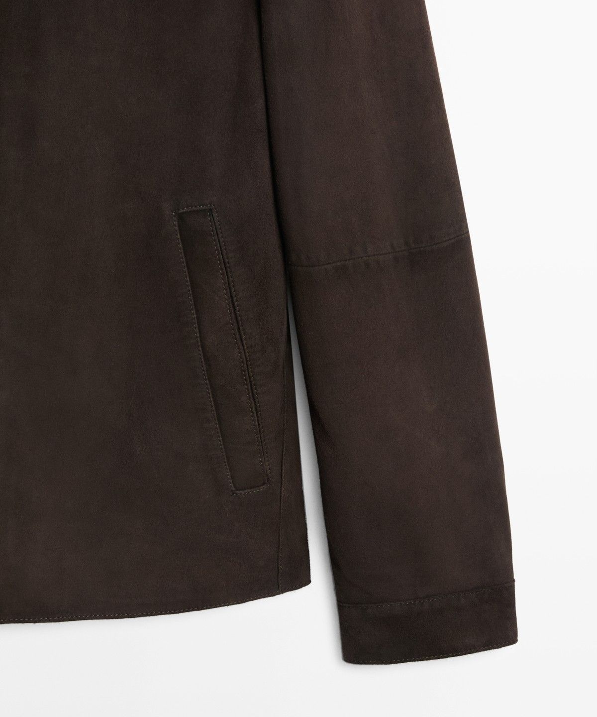 마시모두띠(MASSIMO DUTTI) 포켓 디테일 스웨이드 레더 오버셔츠