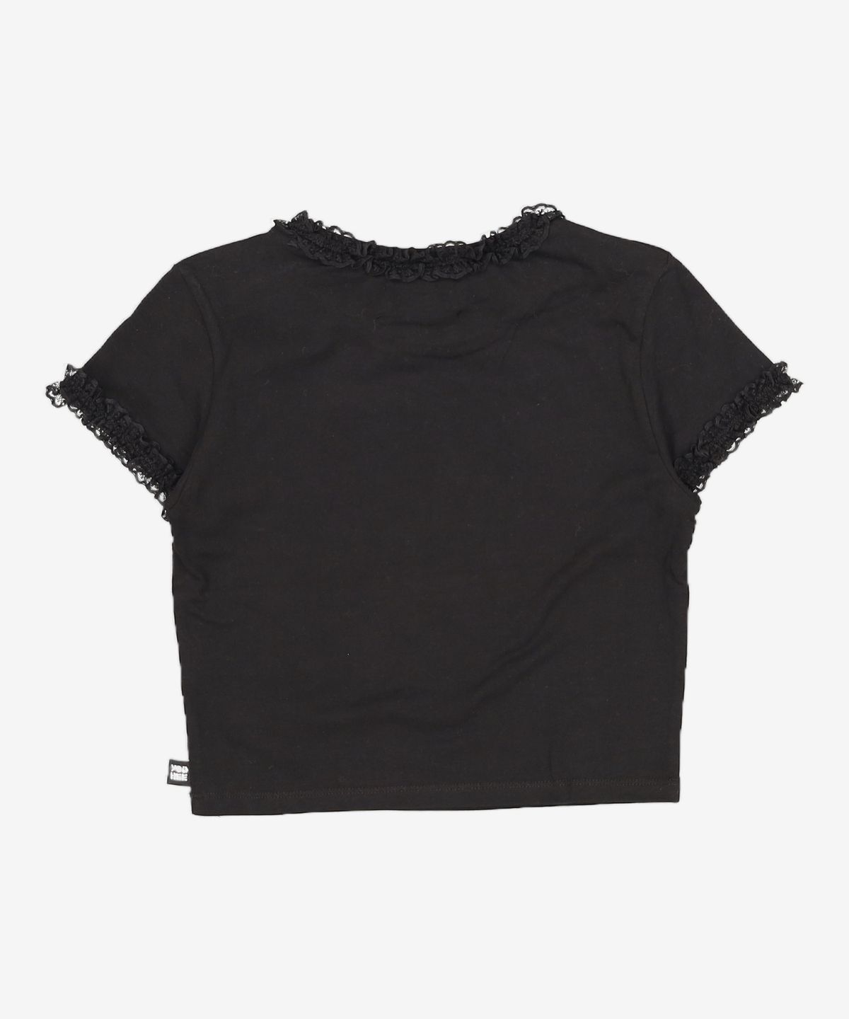 유희(YOUHEE) LACE LETTERING BABY T-SHIRTS BLACK FREE