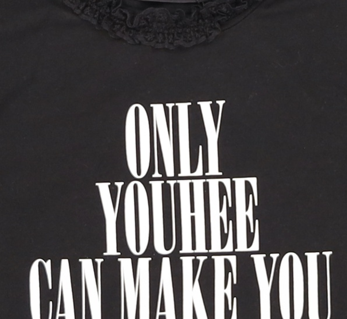 유희(YOUHEE) LACE LETTERING BABY T-SHIRTS BLACK FREE