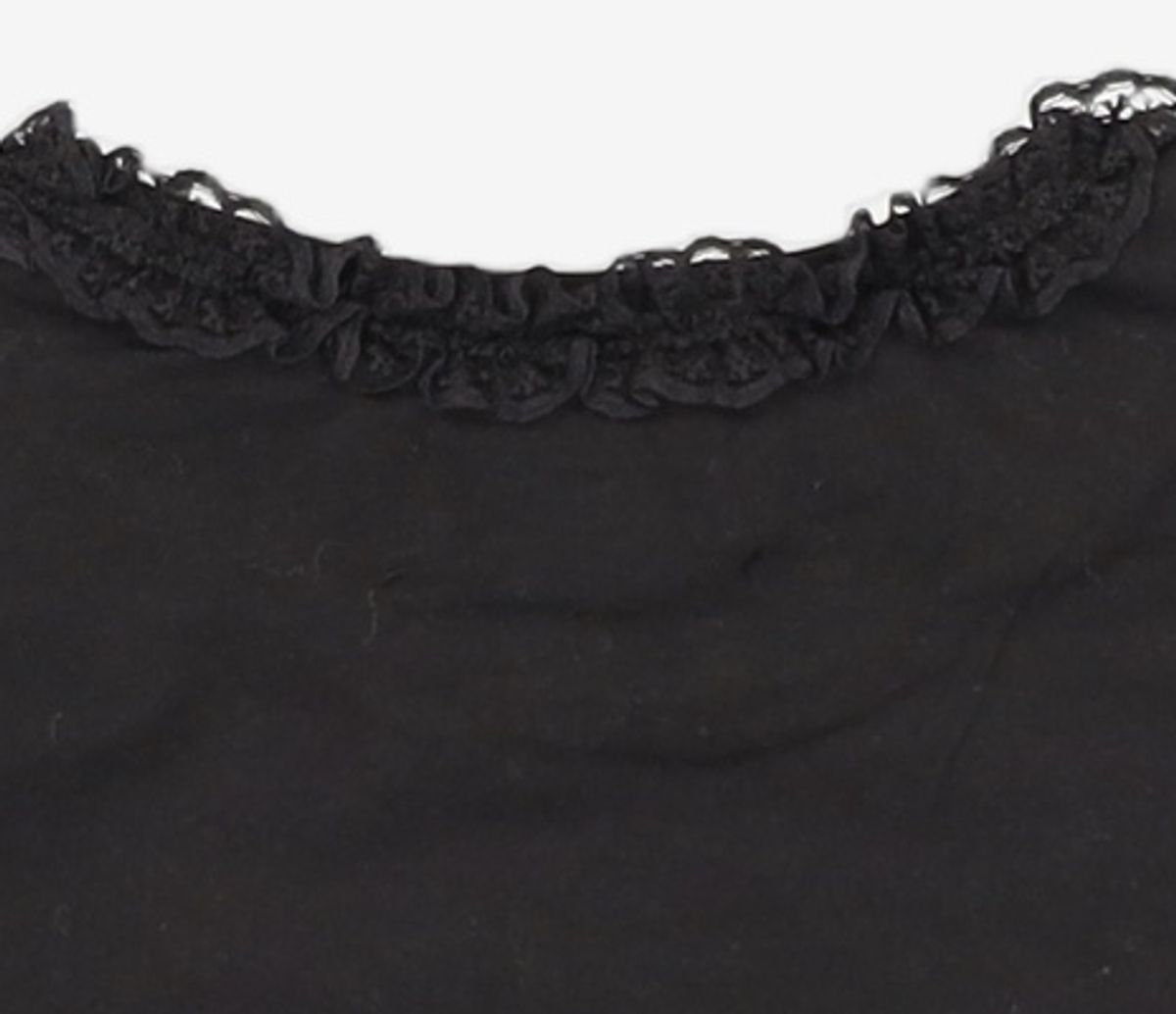 유희(YOUHEE) LACE LETTERING BABY T-SHIRTS BLACK FREE