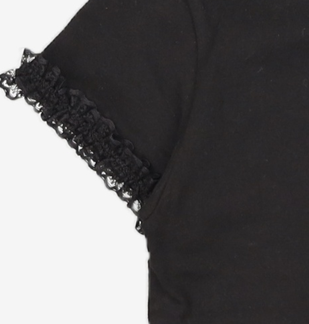 유희(YOUHEE) LACE LETTERING BABY T-SHIRTS BLACK FREE