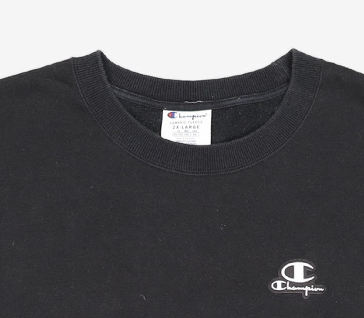 챔피온(CHAMPION) [US] C+Champion 로고 8.5oz Classic Fleece 기모 스웨트셔츠 (BLACK) CKTS1F600BK XXL