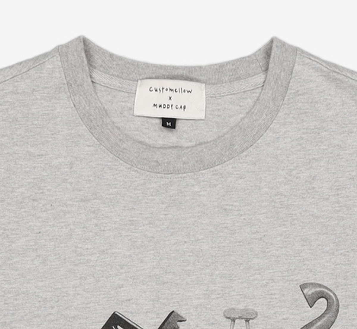 커스텀멜로우(CUSTOMELLOW) [muddycap x customellow] “baramgieok” half sleeve _CWTAM22482GYX M