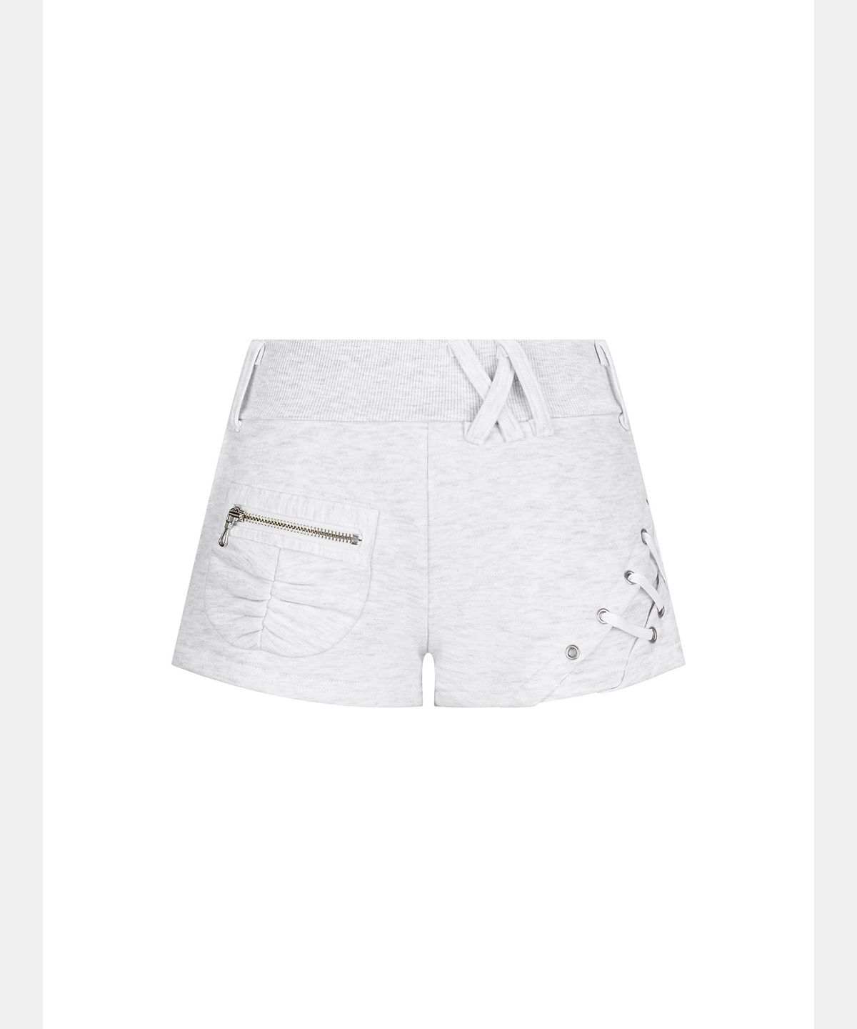 쇠아(SØAR) Cross Belt loop shirring Pocket Pant (WHITE MELANGE)