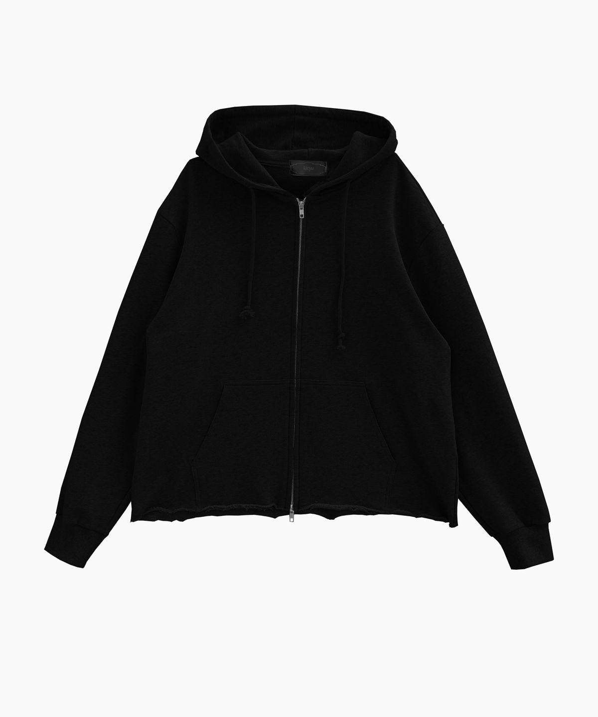 키류(KIRYU) CUT OFF HODDIE ZIP UP_BLACK