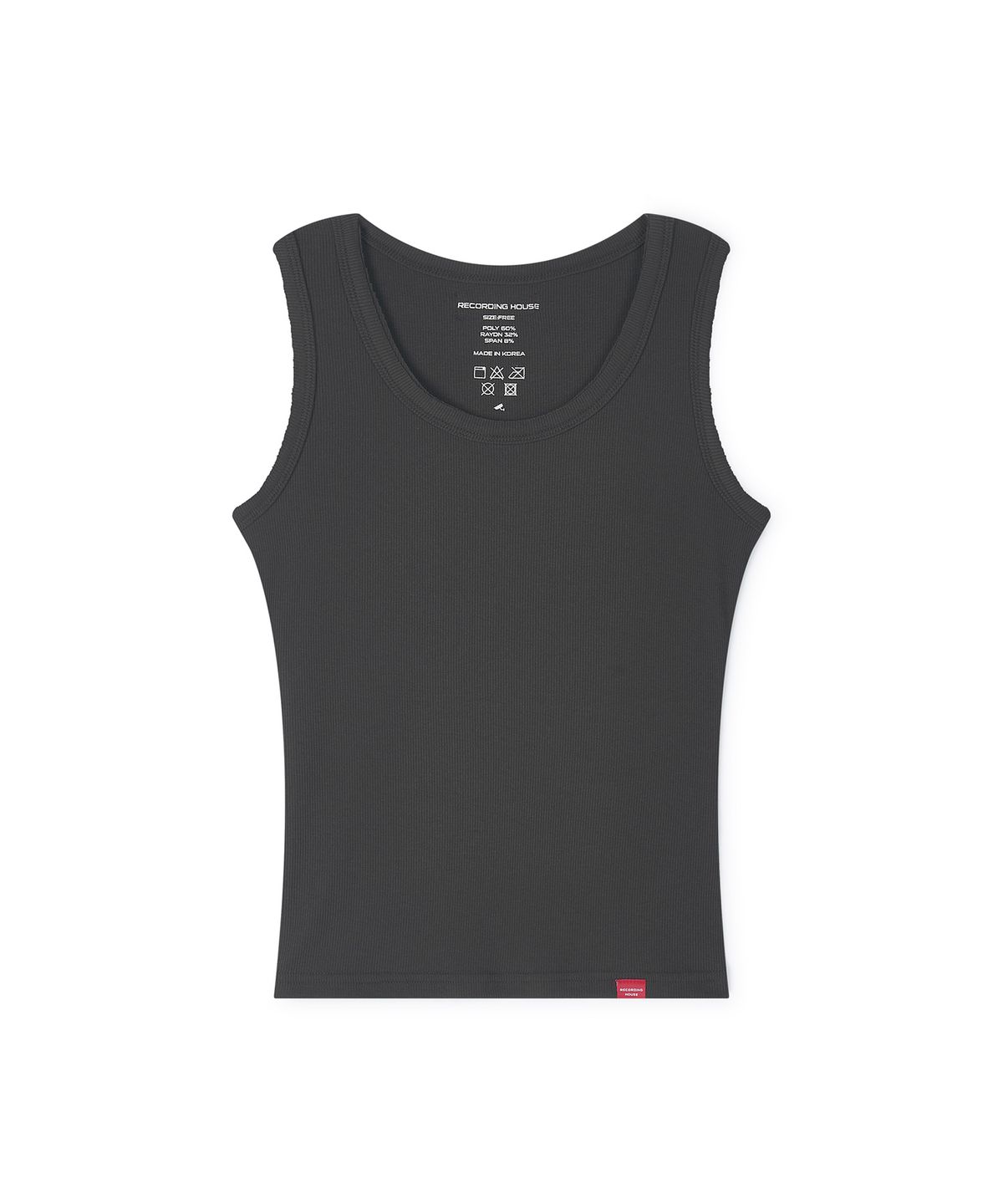 레코딩하우스(RECORDINGHOUSE) REC CUT-OFF SLEEVELESS [CHARCOAL]