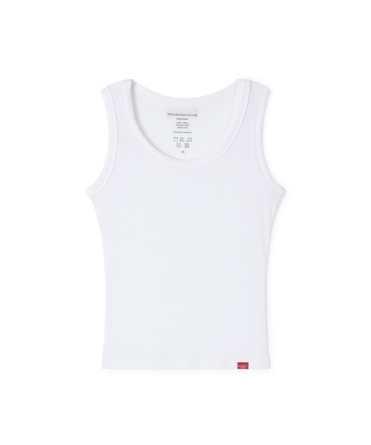 레코딩하우스(RECORDINGHOUSE) REC CUT-OFF SLEEVELESS [WHITE]