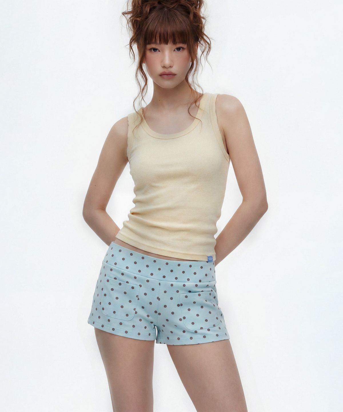 레코딩하우스(RECORDINGHOUSE) REC CUT-OFF SLEEVELESS [LEMON]