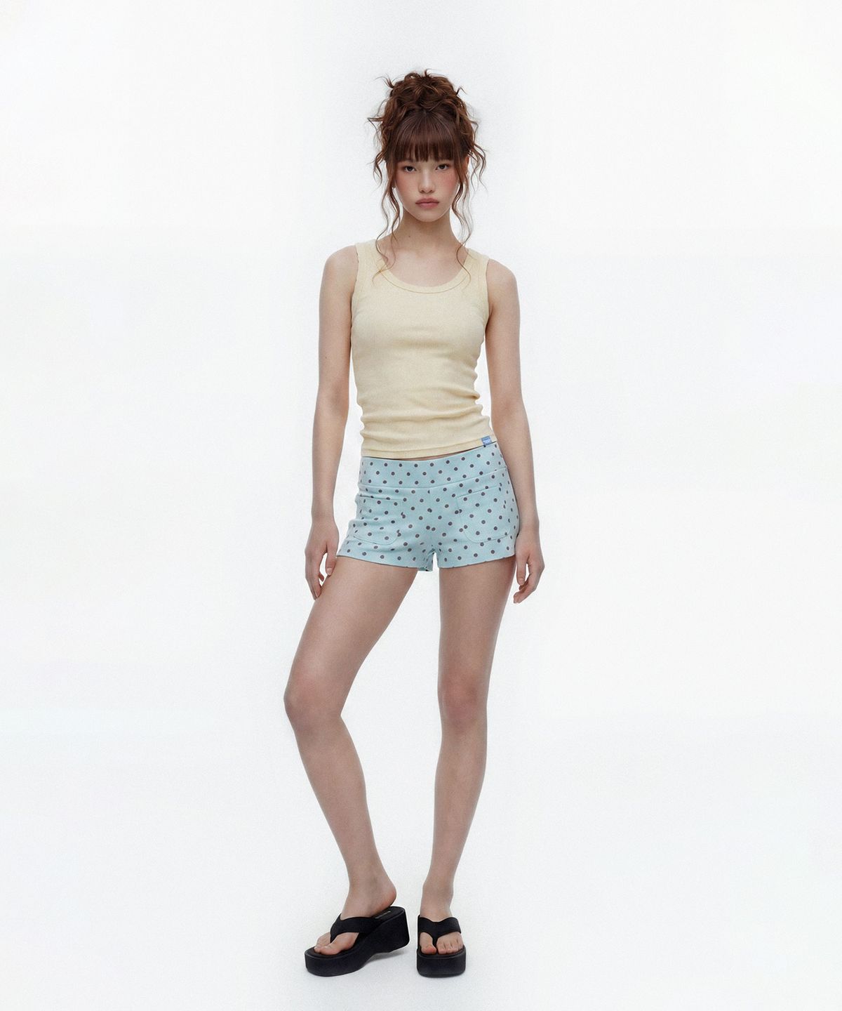 레코딩하우스(RECORDINGHOUSE) REC CUT-OFF SLEEVELESS [LEMON]