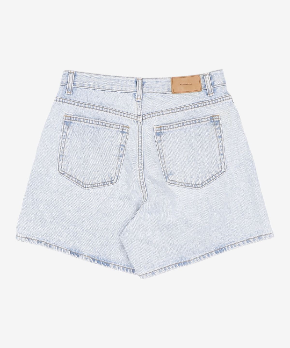 논로컬(NONLOCAL) Button Detail Denim Shorts - Light Blue L