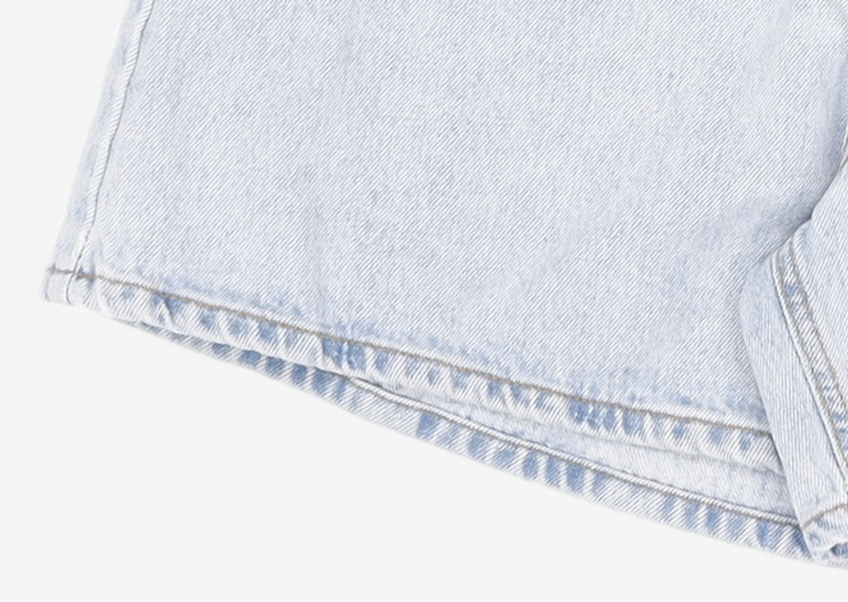 논로컬(NONLOCAL) Button Detail Denim Shorts - Light Blue L