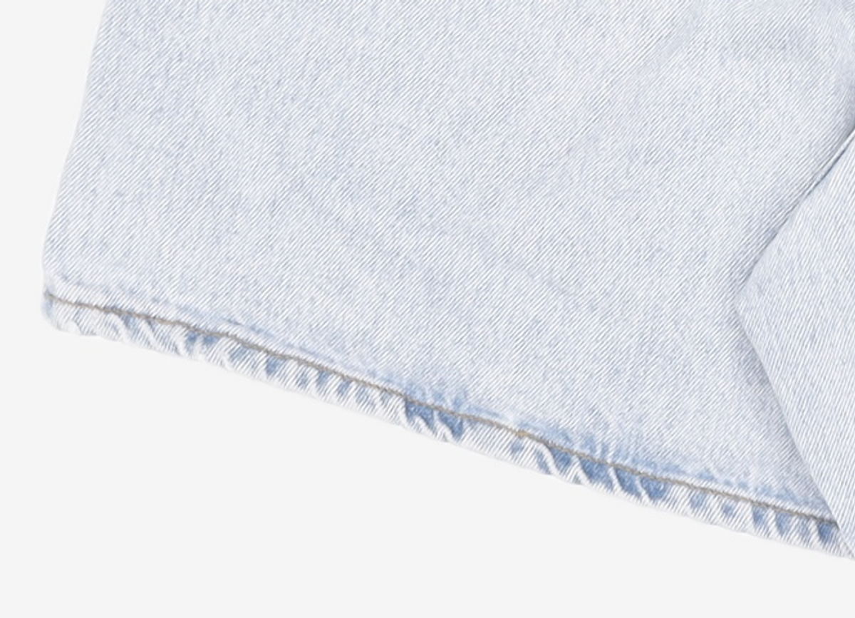 논로컬(NONLOCAL) Button Detail Denim Shorts - Light Blue L