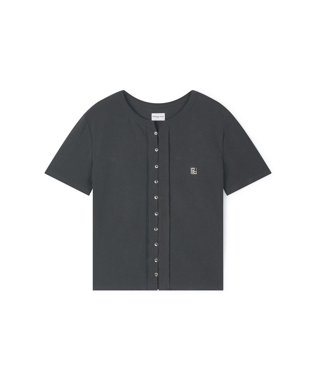 레코딩하우스(RECORDINGHOUSE) REC SPLIT HALF-SLEEVE [CHARCOAL]
