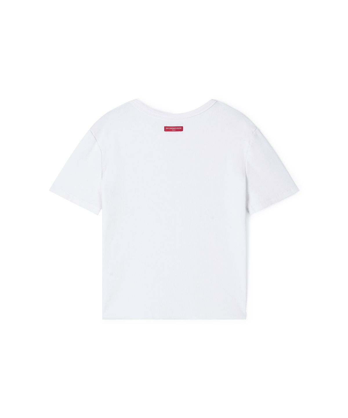 레코딩하우스(RECORDINGHOUSE) REC SPLIT HALF-SLEEVE [CROPPED WHITE]