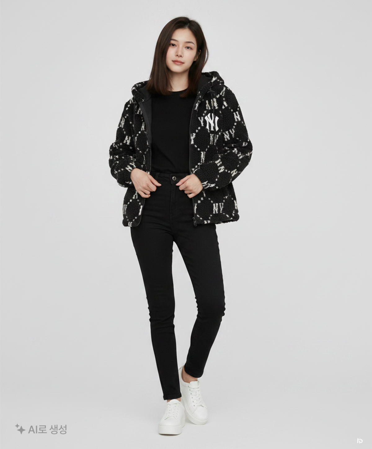 엠엘비(MLB) 모노그램 덤블 후리스 점퍼 NY (Black) S