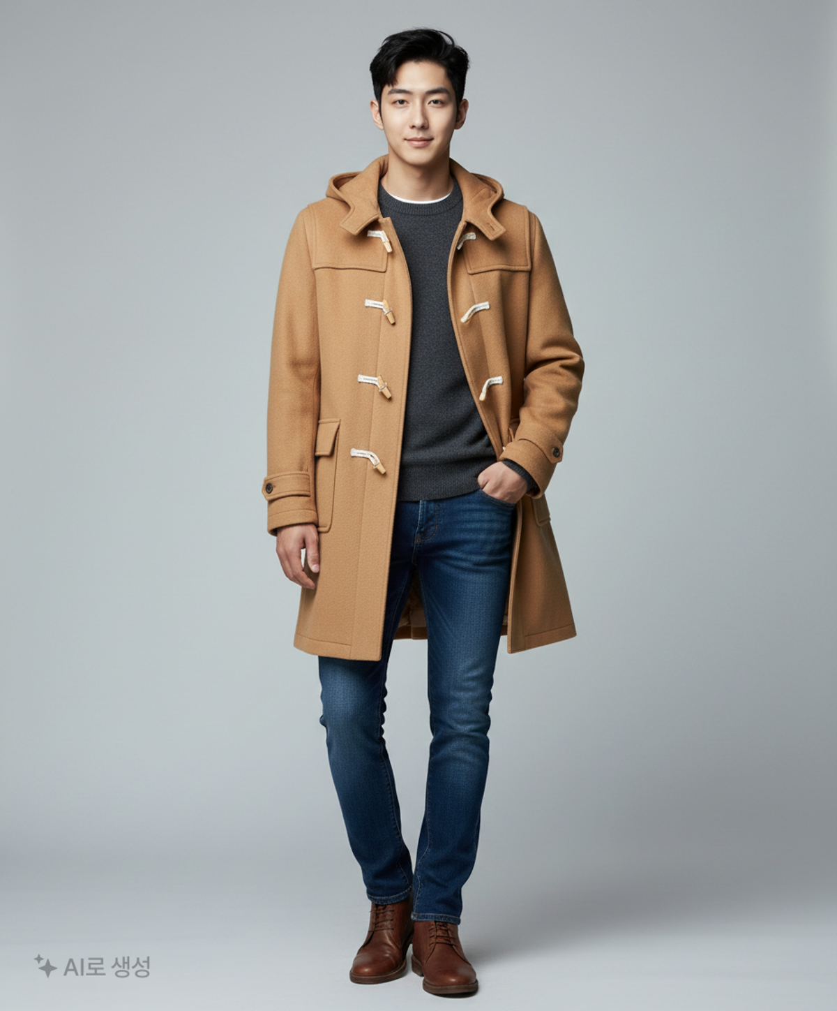 어반디타입(URBANDTYPE) 울 후드 더플 코트_카멜_OL232 2