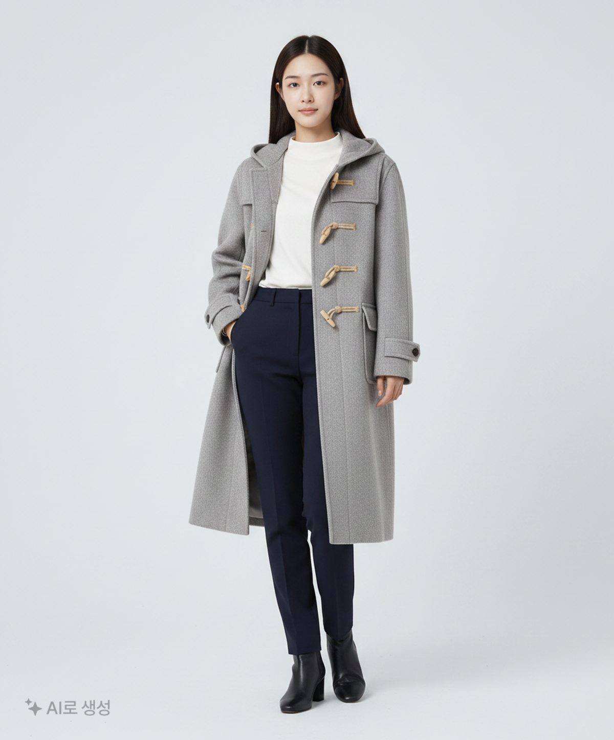 마리떼 프랑소와 저버(MARITHÉ + FRANҪOIS GIRBAUD) HOODIE LONG DUFFLE COAT light gray L