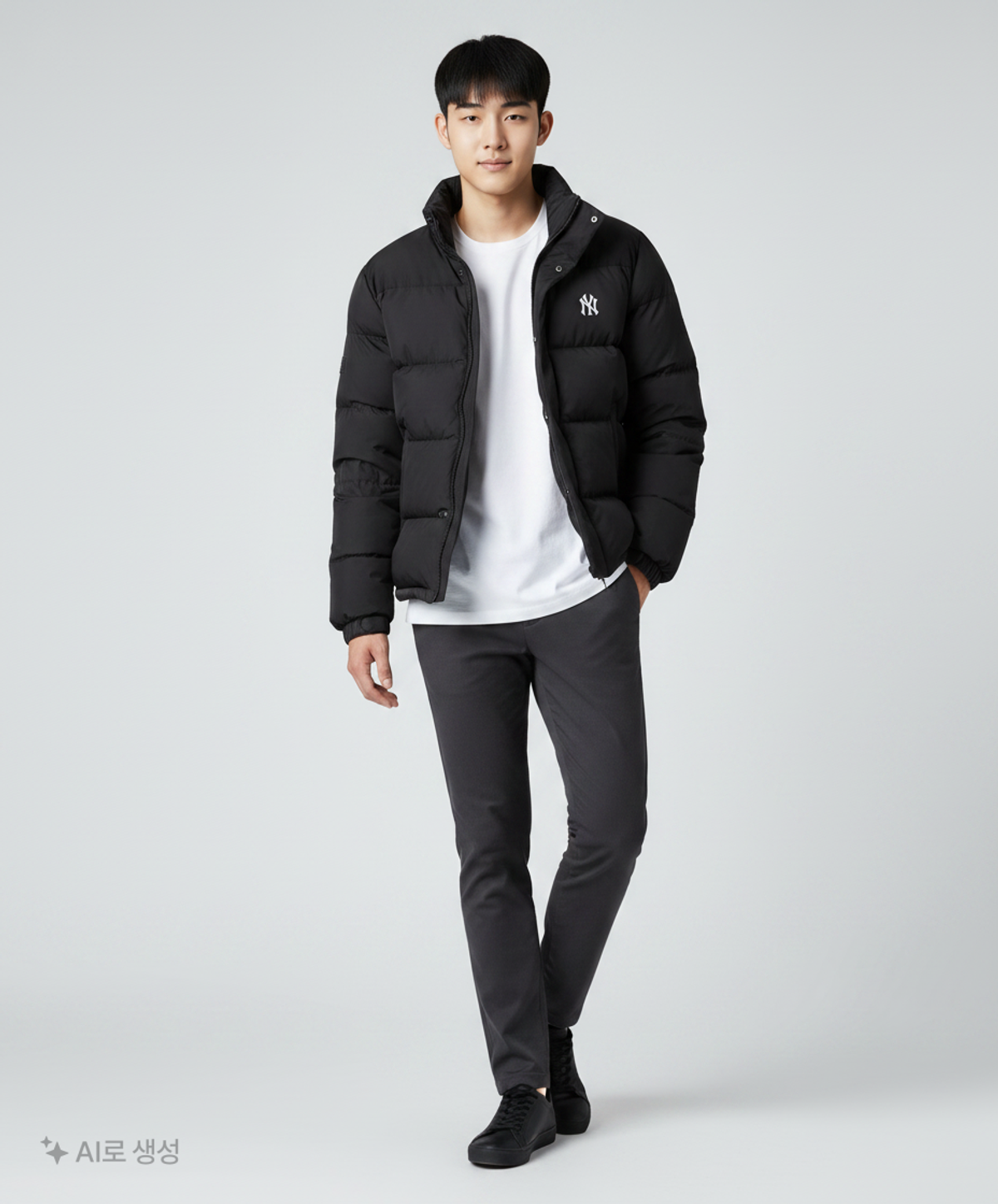 엠엘비(MLB) 베이직 숏패딩 NY (Black) M