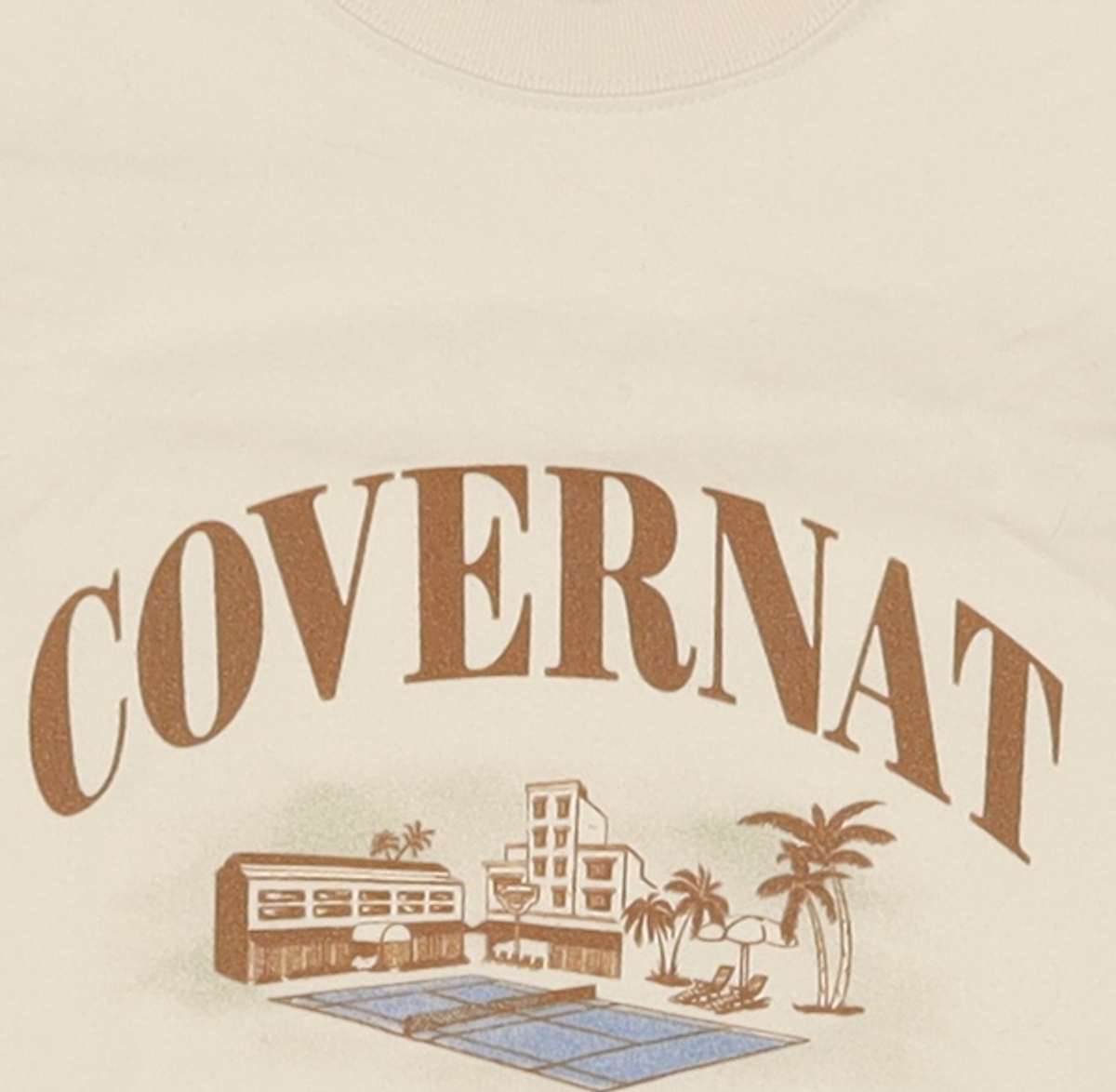 커버낫(COVERNAT) (W) 크롭 애슬레틱 그라운드 티셔츠 아이보리 WS