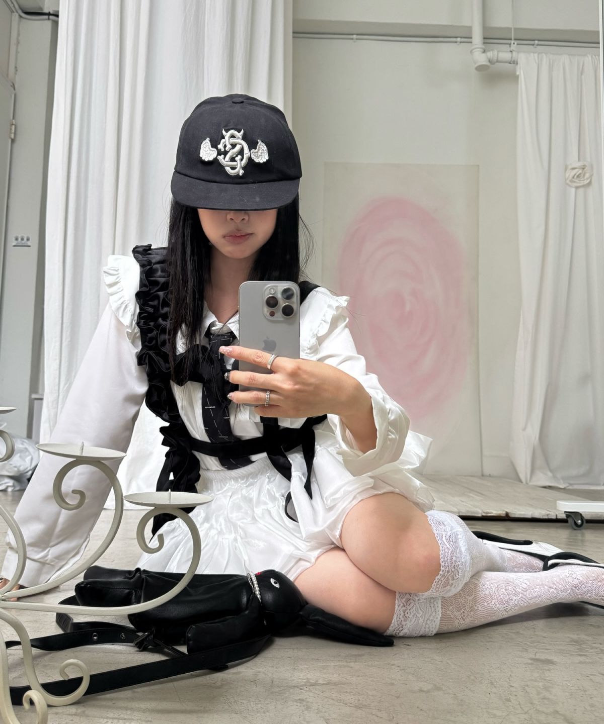 쉬미사운즈클럽(SHIMMY SOUNDS CLUB) EVIL 5P CAP [BLACK]