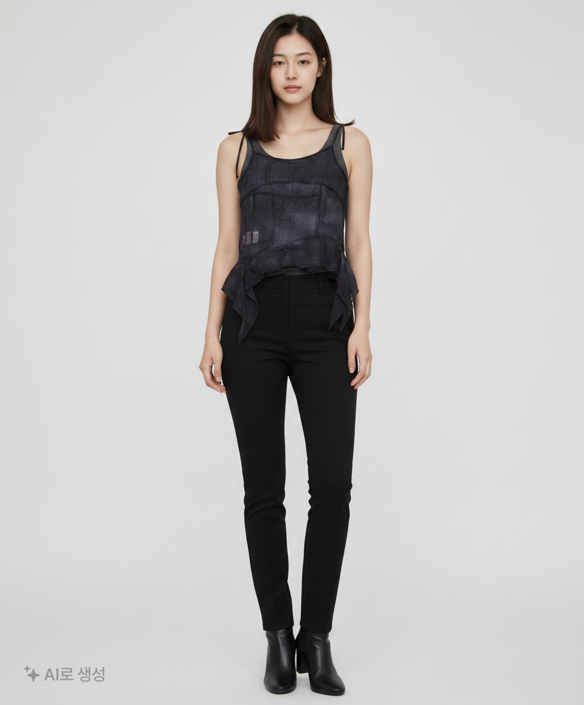 미쏘(MIXXO) 프릴 디테일 나시 블라우스_MIWBNF801G S