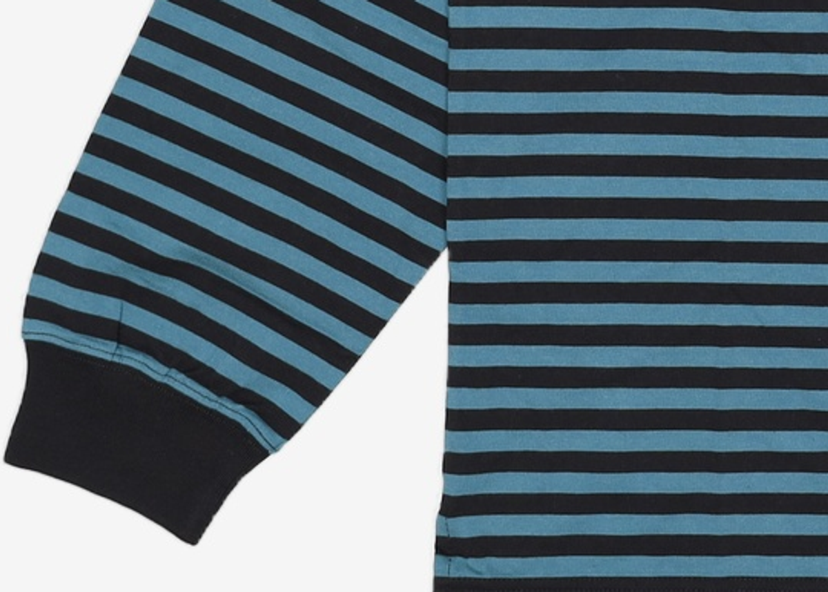 예일(YALE) EMBROIDERY UNIVERSITY DAN STRIPE LS BLACK / BLUE 2