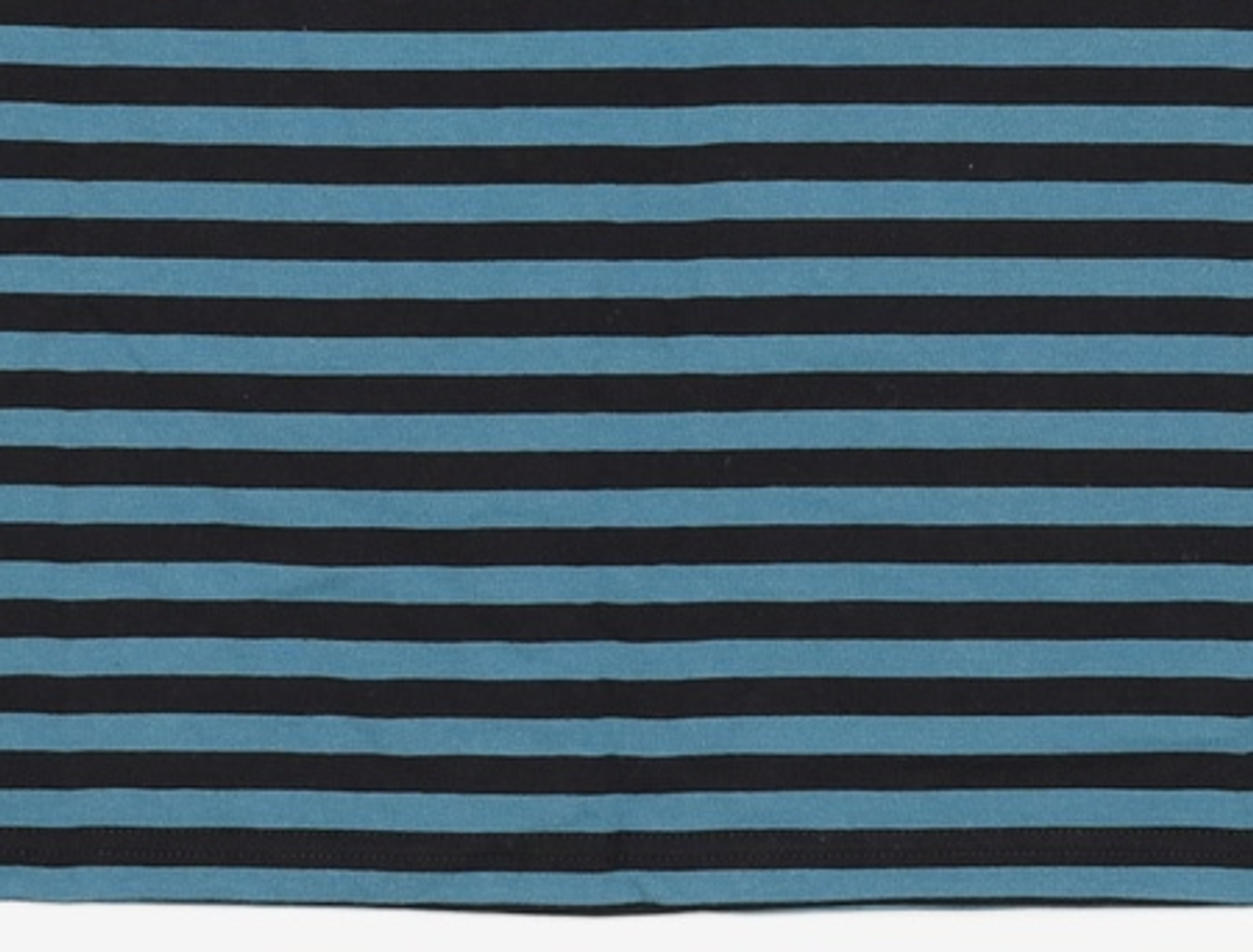 예일(YALE) EMBROIDERY UNIVERSITY DAN STRIPE LS BLACK / BLUE 2