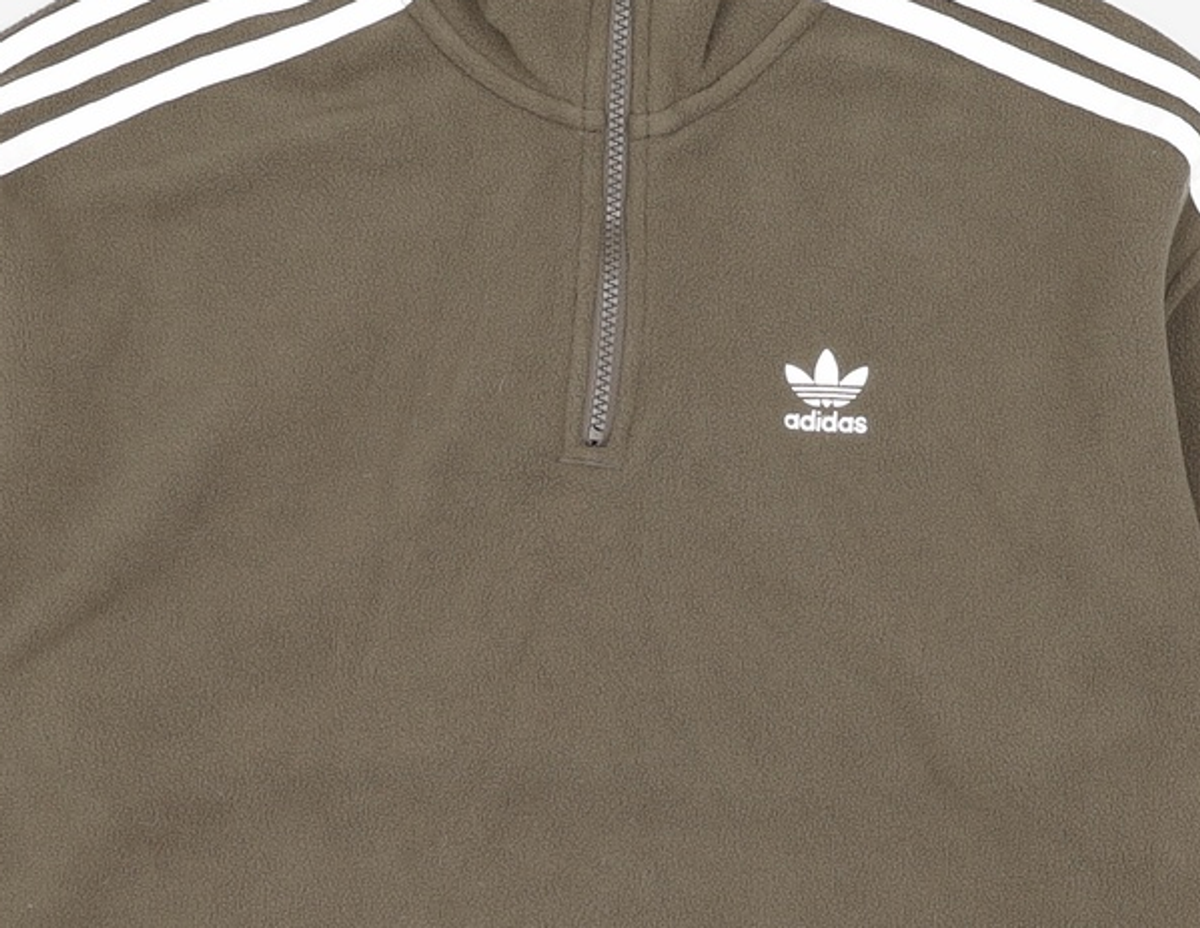 아디다스(ADIDAS) 폴라 플리스 반집업 스웨트셔츠 - 쉐도우올리브 / IW3164 XS