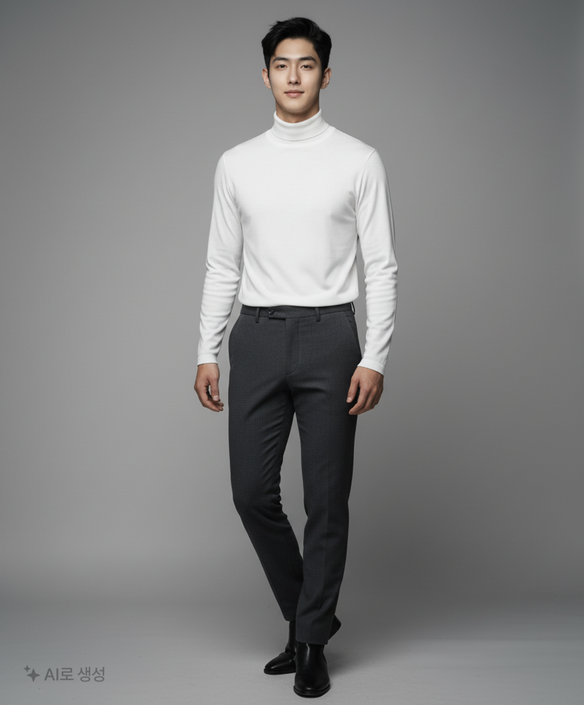 무신사 스탠다드(MUSINSA STANDARD) 폰테 터틀 넥 긴팔 티셔츠 [오프 화이트] S