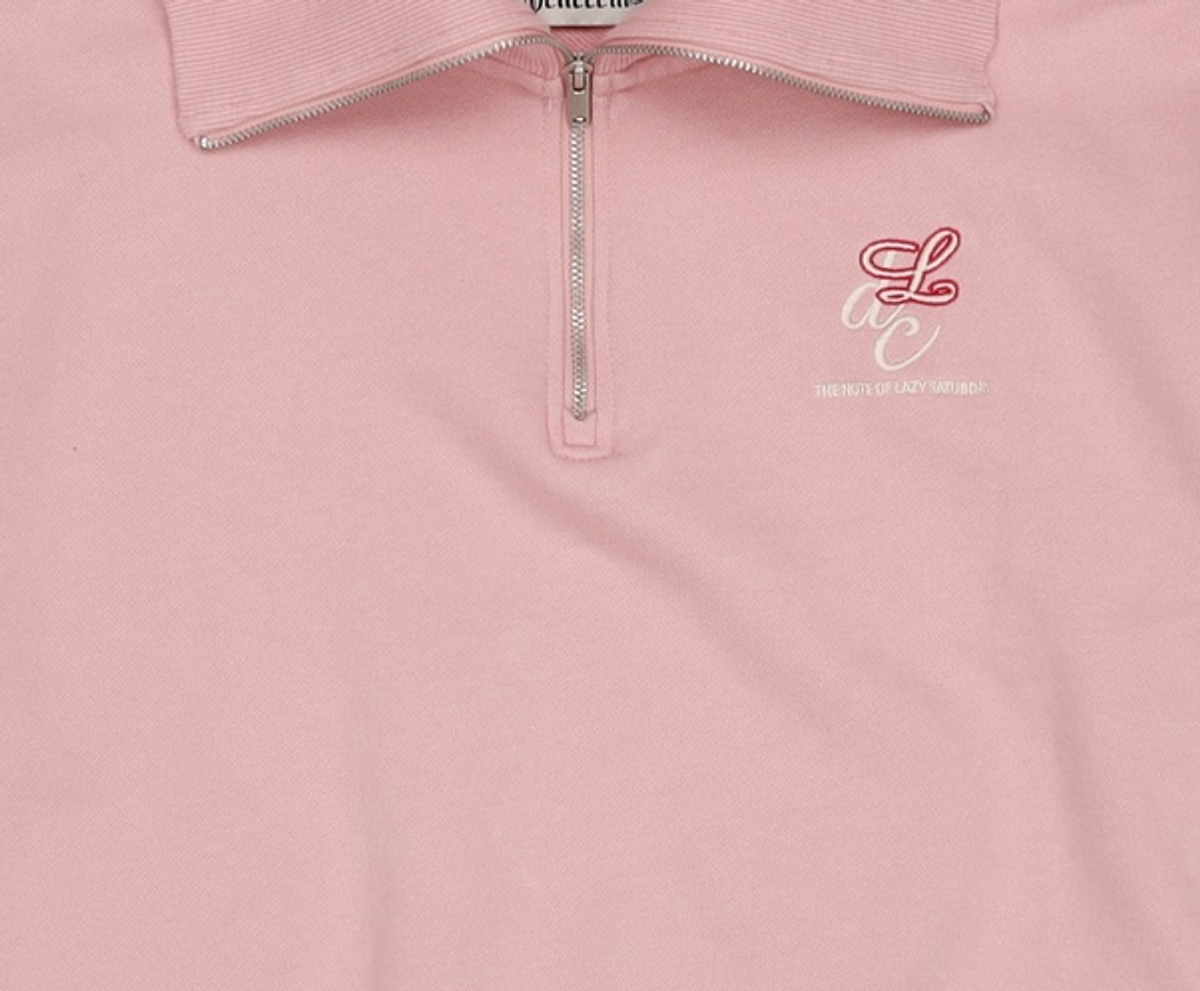 델리센트(DELICCENT) 배색 하프 집업 맨투맨 [PINK] F