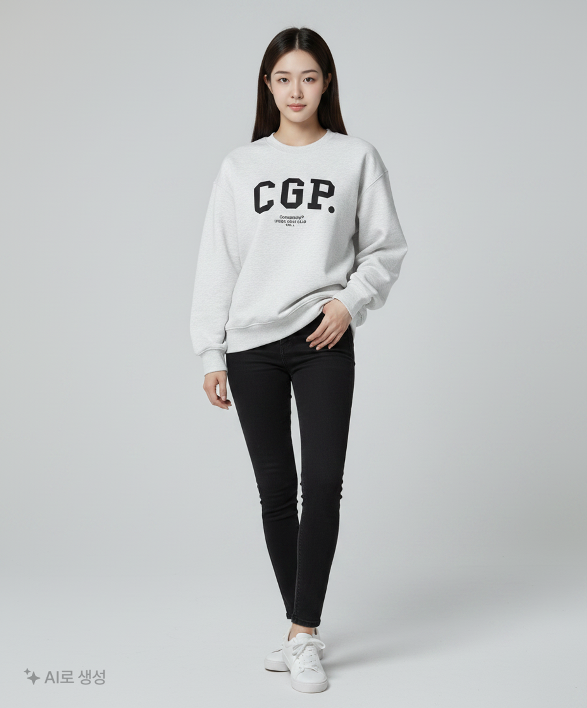 코드그라피(CGP) CGP 아치 로고 맨투맨_오트밀 M