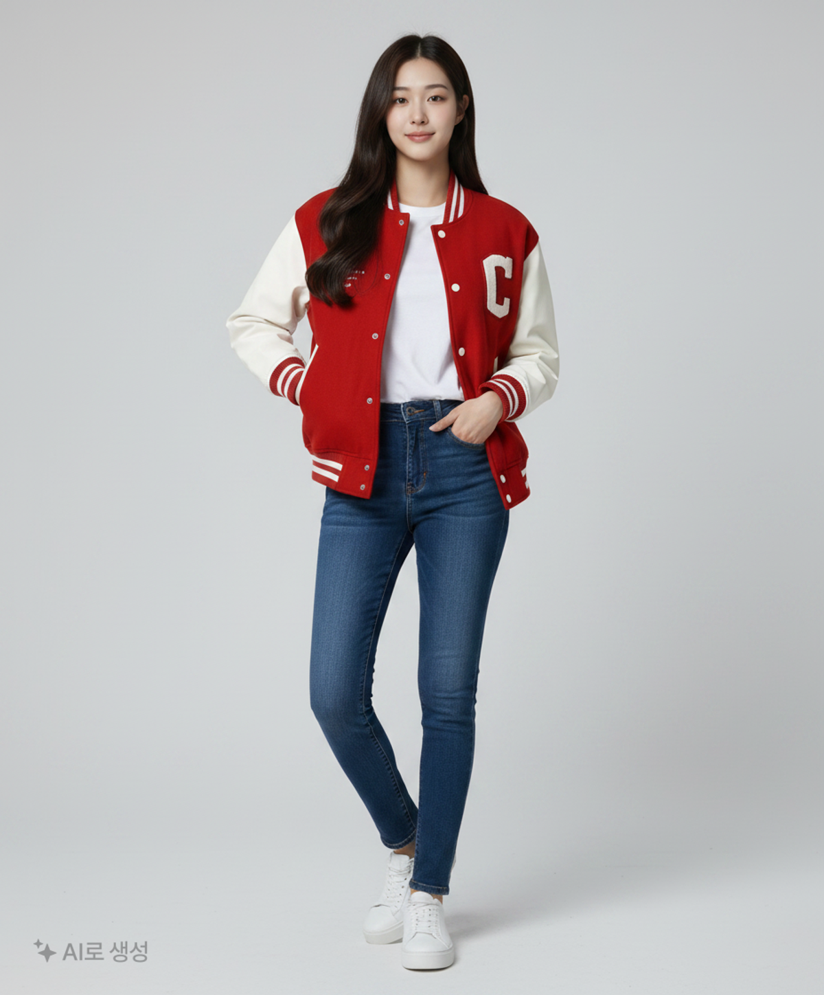 엠엘비(MLB) 울 베이직 소매배색 바시티자켓 CLE (Red) S