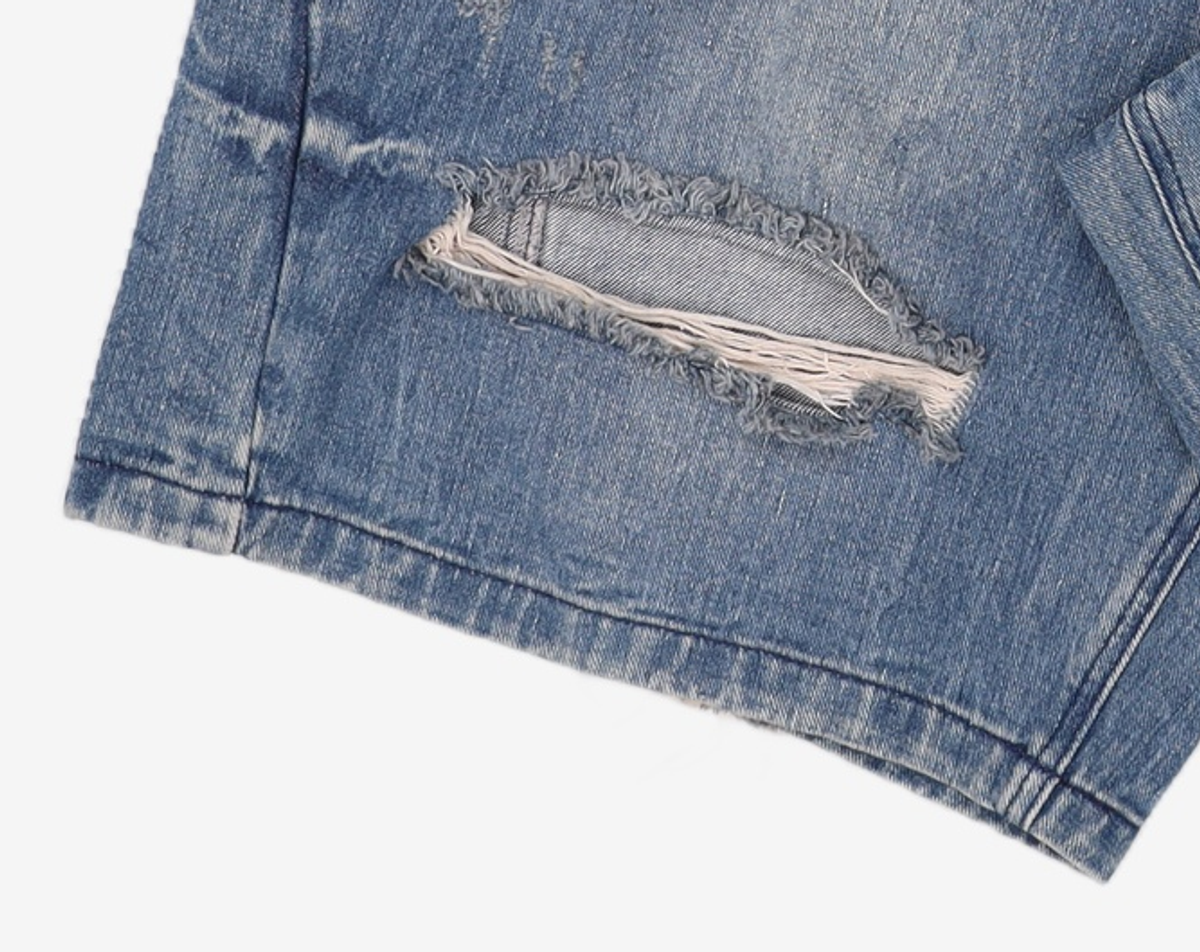 일꼬르소(IL CORSO) 워시드 버뮤다 데님 반바지 블루 IEPA4E404B2 XL
