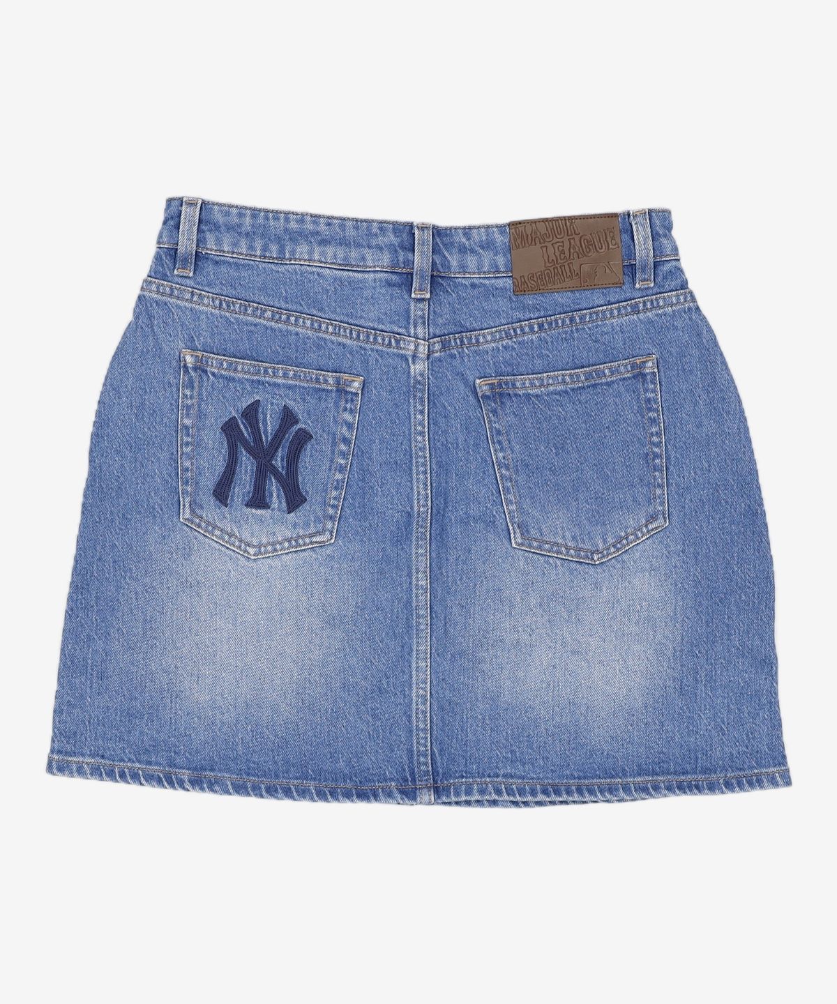 엠엘비(MLB) 여성 바시티 컬시브 자수 데님스커트 NY (Indigo) S