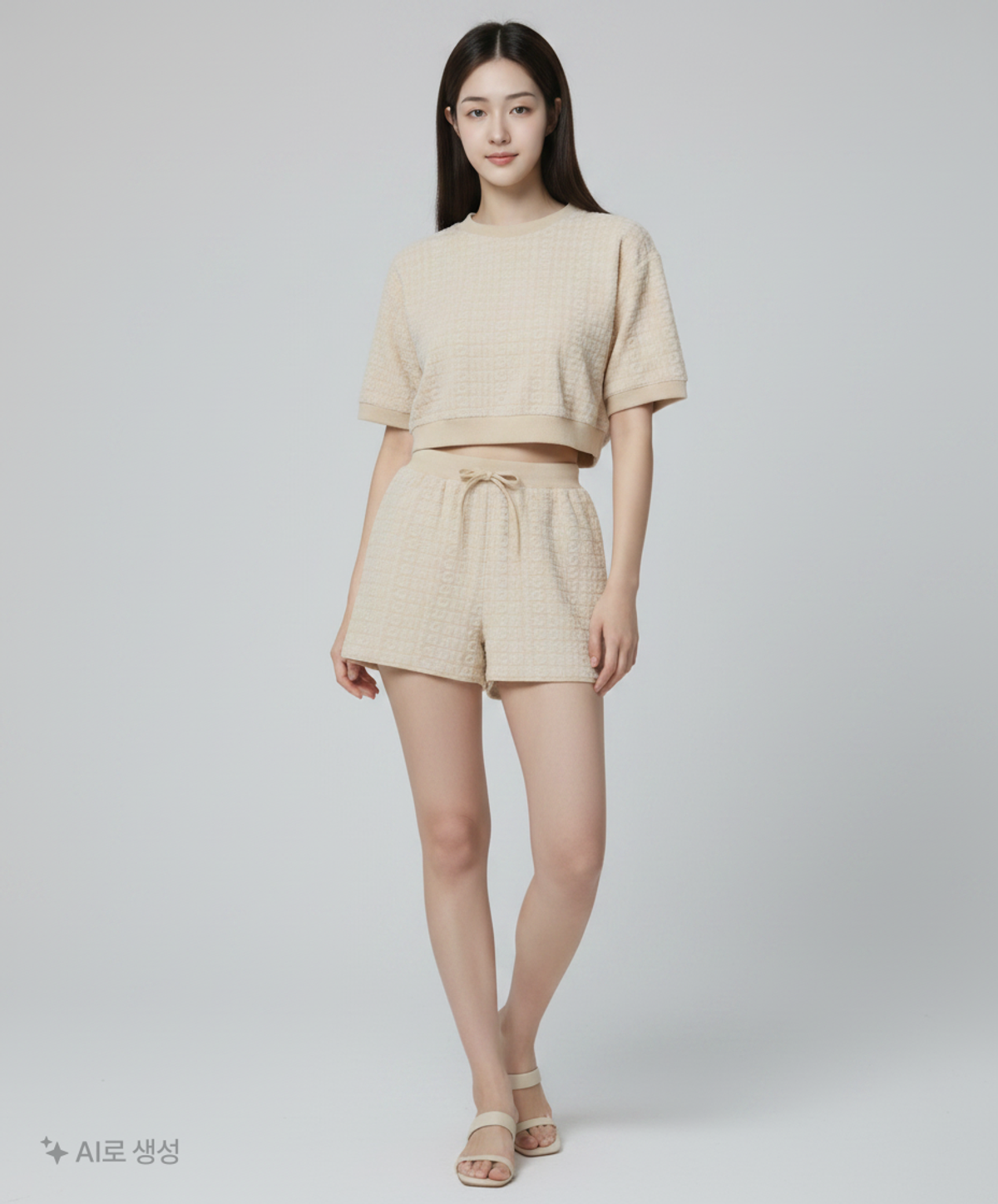 아모멘토(AMOMENTO) BOUCLE LOGO SHORTS_CREAM 0