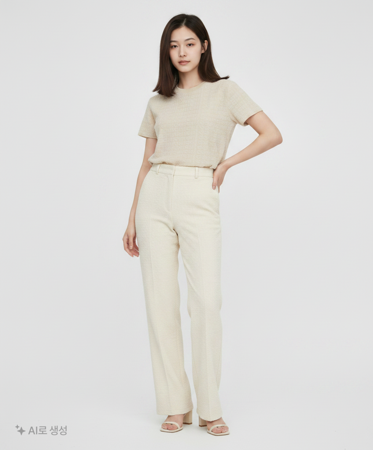 아모멘토(AMOMENTO) BOUCLE LOGO TOP_CREAM 0