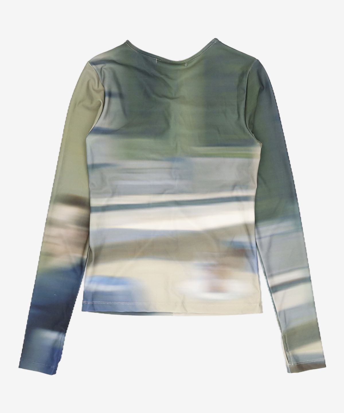 쓰리투에이티(THREE TO EIGHTY) GRAPHIC SHIRRED TOP (IVORY) ONE