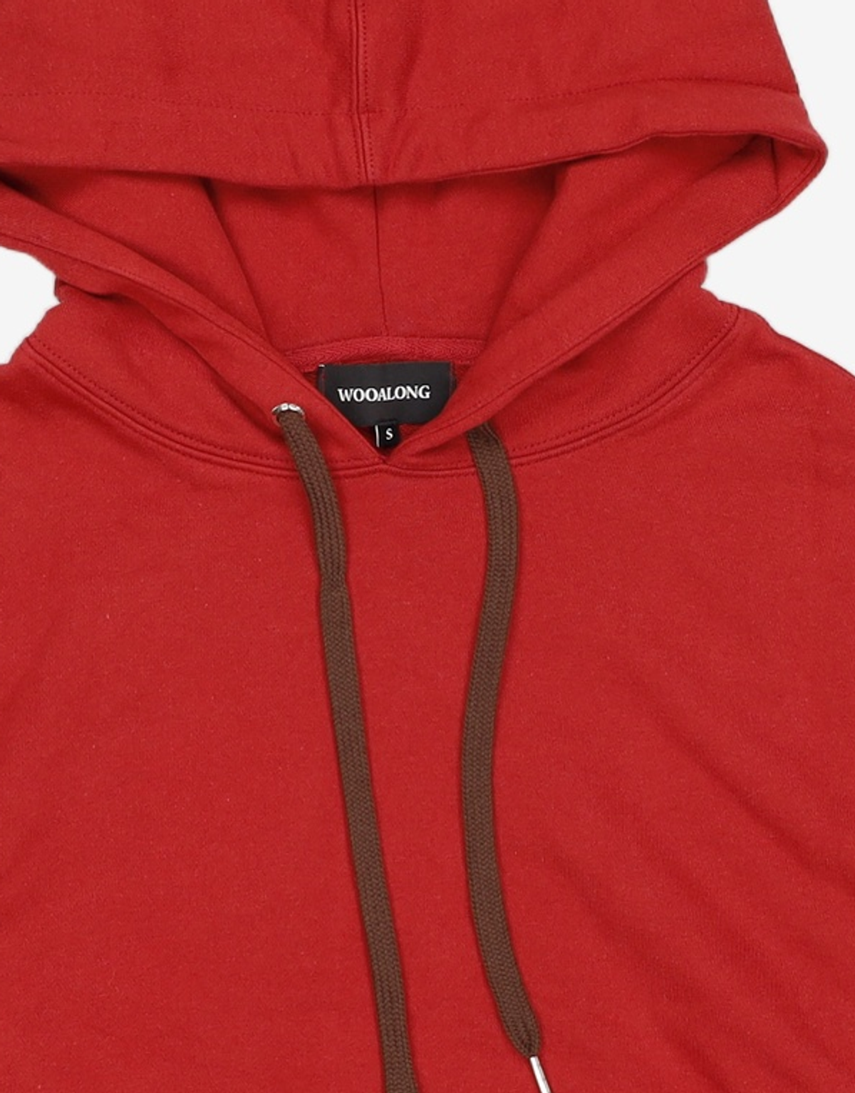 우알롱(WOOALONG) Signature slim Hood  - BRICK RED S