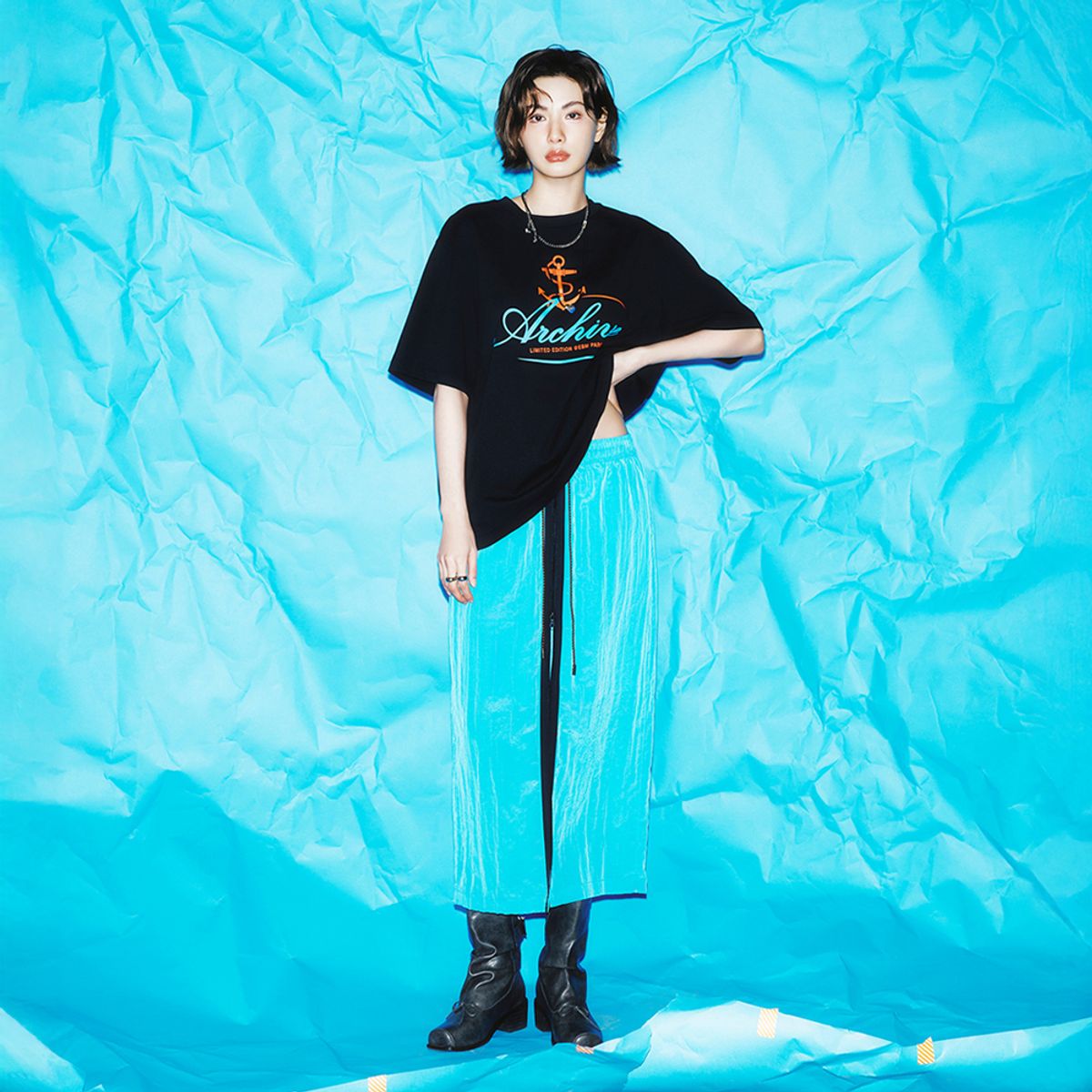 이비엠(EBM) 내추럴 워싱 크리즈 스커트 EMQ6WSK040