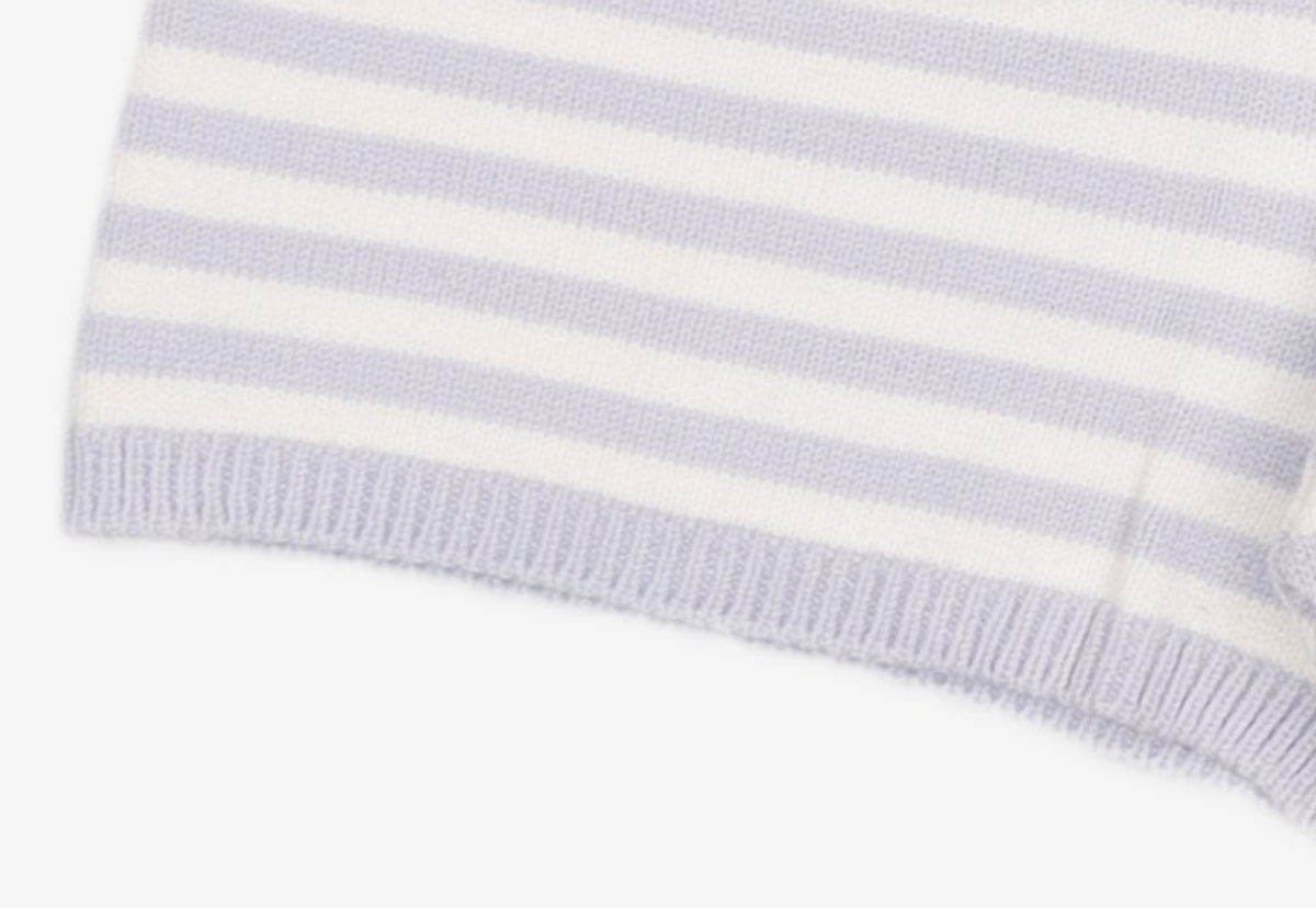 기준(KIJUN) Stripe Knit Cardigan Sky Blue S
