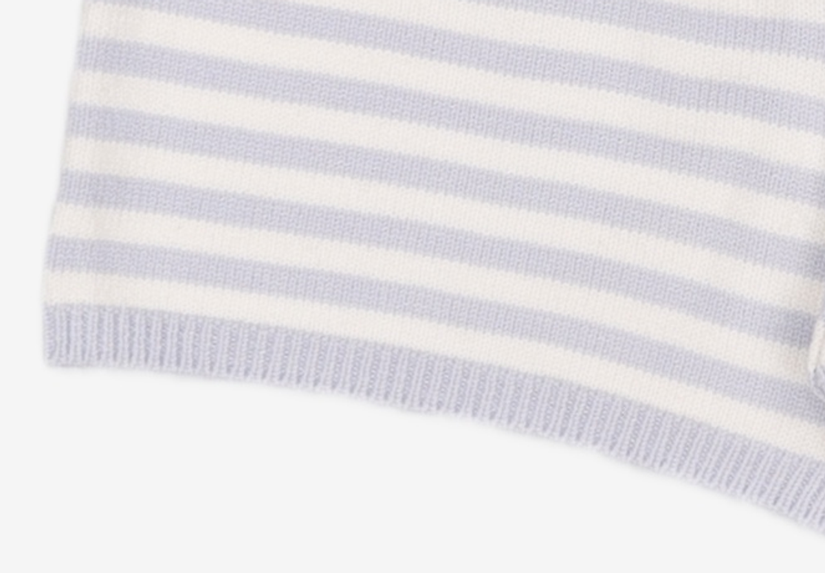 기준(KIJUN) Stripe Knit Cardigan Sky Blue S