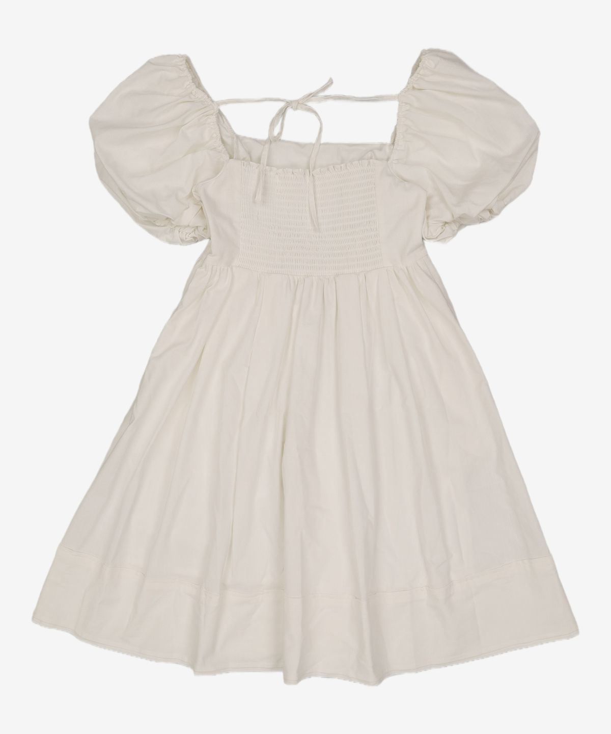 룩캐스트(LOOKAST) 아이보리 코라 퍼프 슬리브 미니 드레스 / IVORY CORA PUFF SLEEVE MINI DRESS M